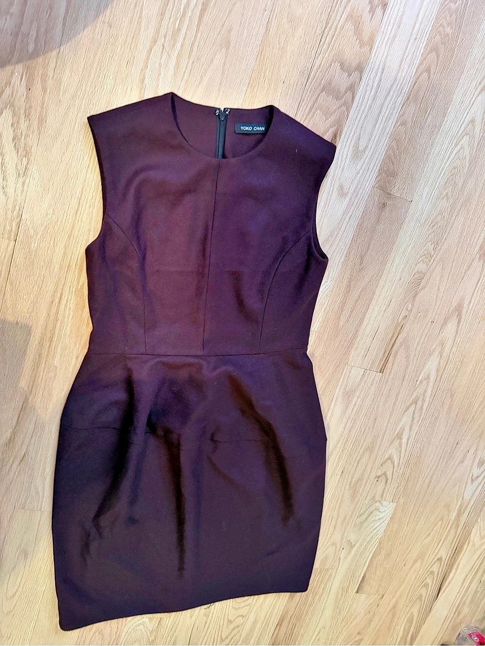 YOKO CHAN Sleeveless Sheath Dress in dark Purple